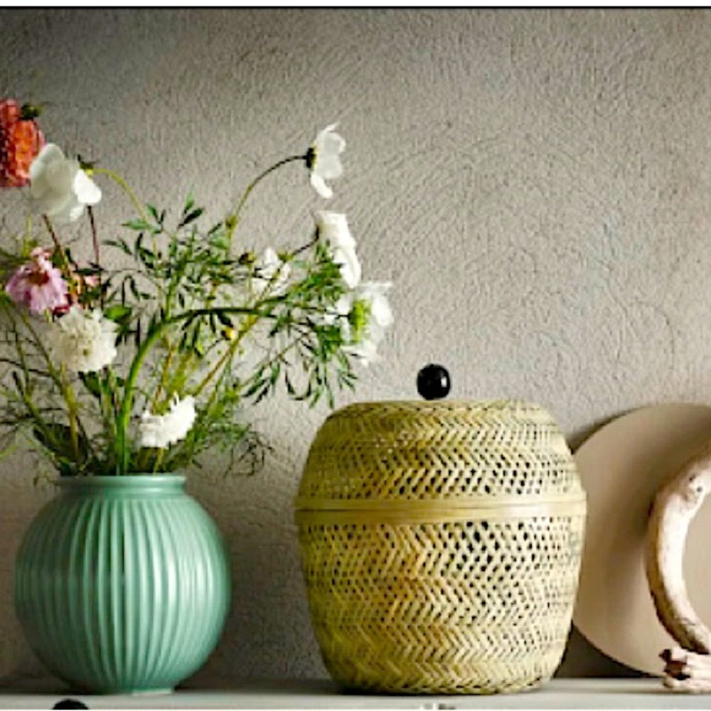 COPY - round bamboo basket with lid. - Picture 2 of 4